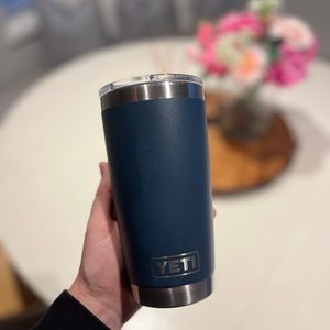 20 oz navy blue YETI tumbler with mag slider cap